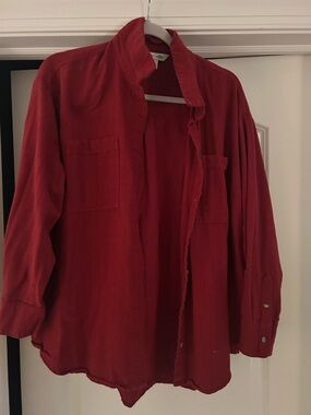 Old Navy Red Button-Down Shirt